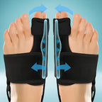 Orthèse de pied portée pour stabiliser l'articulation et prévenir l'aggravation future de la déformation en oignon.