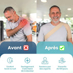 Soulagement immédiat douleur épaule avant après utilisation support Posturia