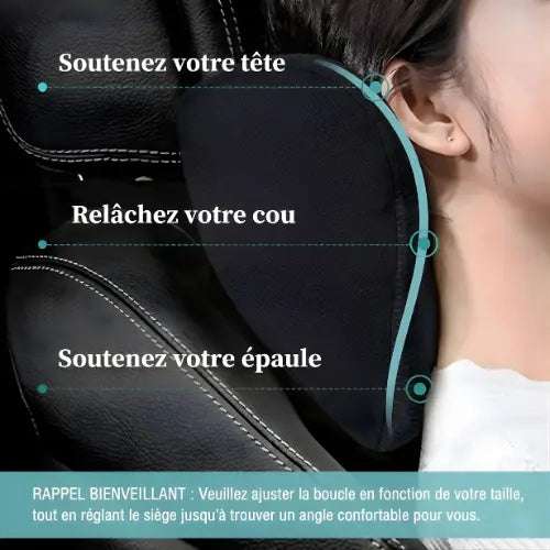 Accessoire confort voiture installé sur siège conducteur pour longs trajets