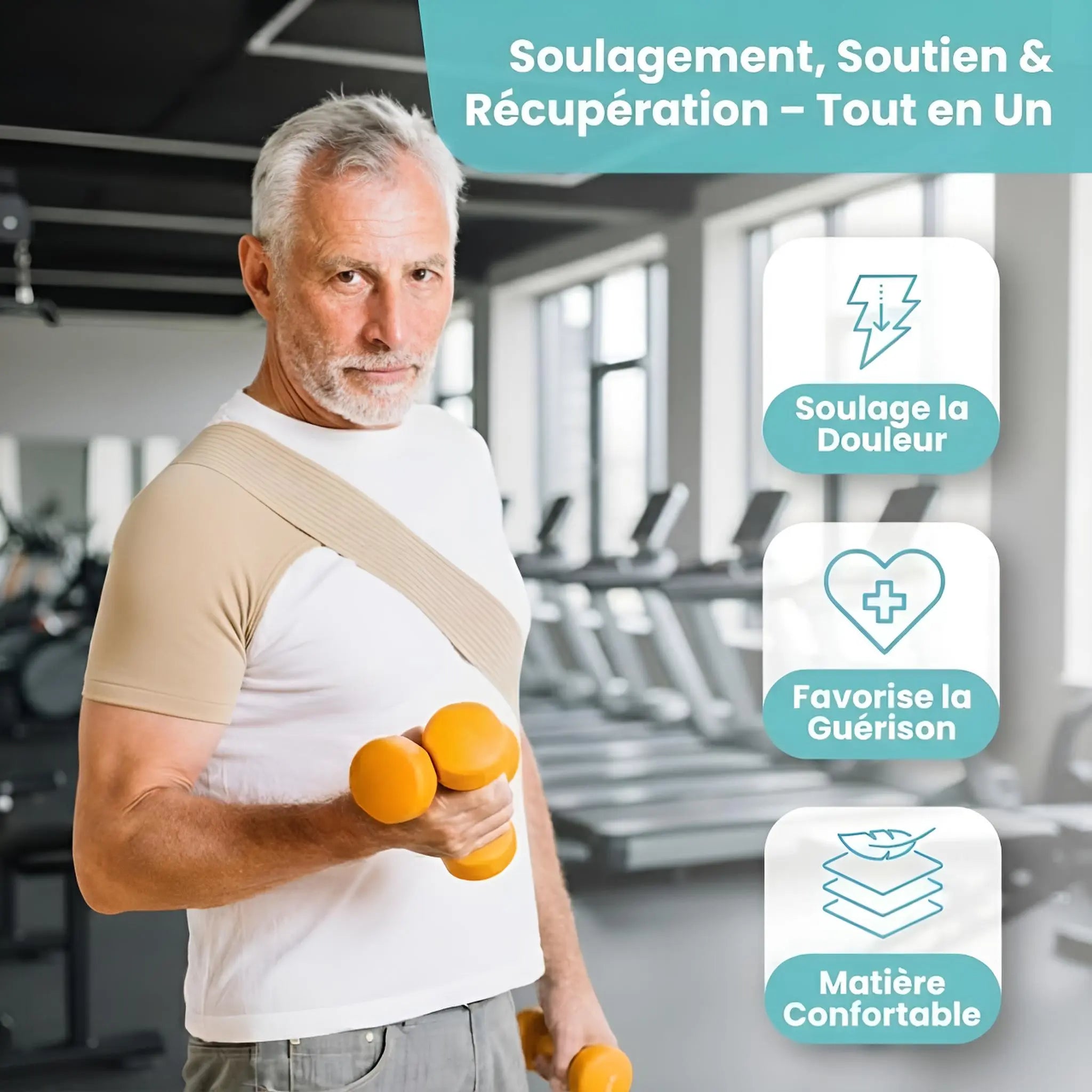 Support d'épaule sport homme maintien 